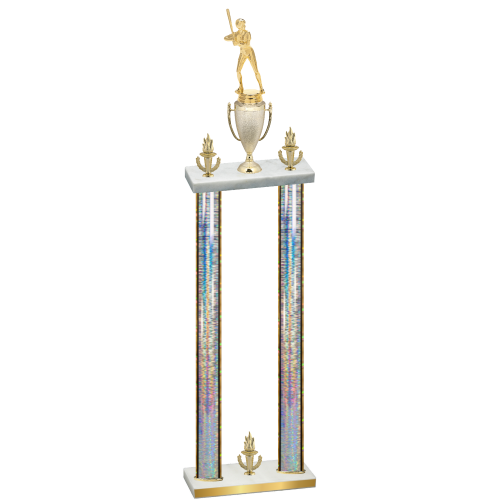Double Silver Glacier Victory Softball Trophy