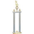 Double Silver Carbon Fiber First Place Football Trophy
