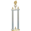 Double Silver Carbon Fiber Victory Soccer Trophy