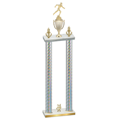 Double Silver Carbon Fiber Year Running Trophy