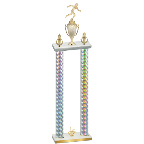 Double Silver Carbon Fiber First Place Running Trophy