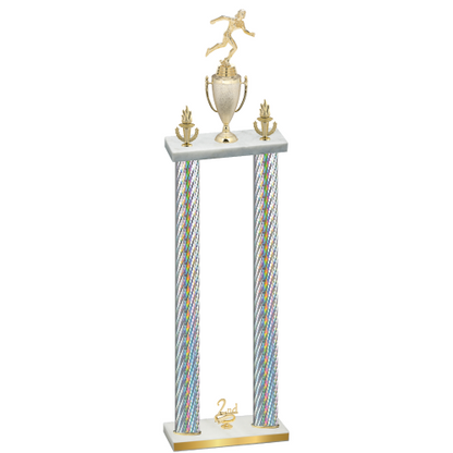Double Silver Carbon Fiber Second Place Running Trophy