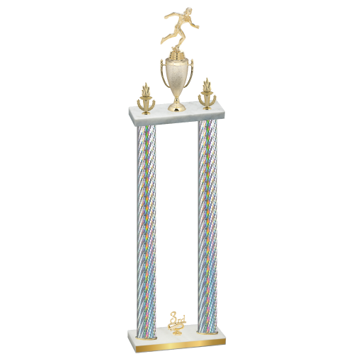Double Silver Carbon Fiber Third Place Running Trophy