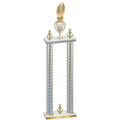 Double Silver Carbon Fiber Victory Football Trophy