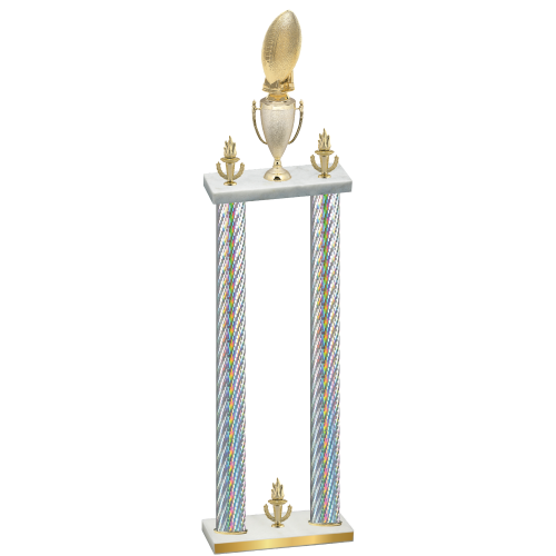 Double Silver Carbon Fiber Victory Football Trophy