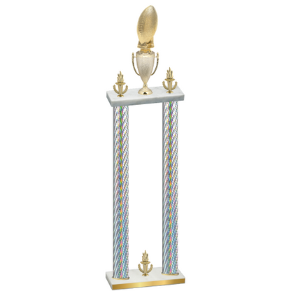 Double Silver Carbon Fiber Victory Football Trophy