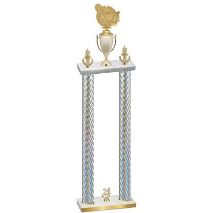 Double Silver Carbon Fiber Year Tennis Trophy