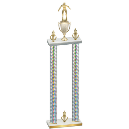 Double Silver Carbon Fiber Victory Wrestling Trophy