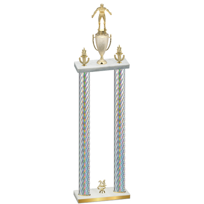 Double Silver Carbon Fiber Year Wrestling Trophy