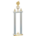 Double Silver Carbon Fiber First Place Volleyball Trophy