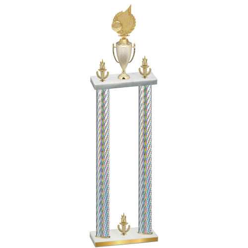 Double Silver Carbon Fiber Victory Volleyball Trophy
