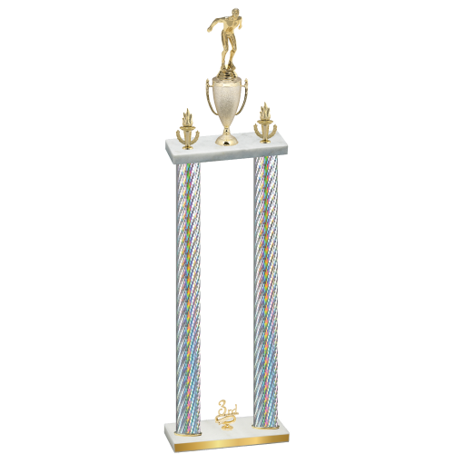 Double Silver Carbon Fiber Third Place Swimming Trophy