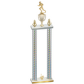 Double Silver Carbon Fiber First Place Football Trophy