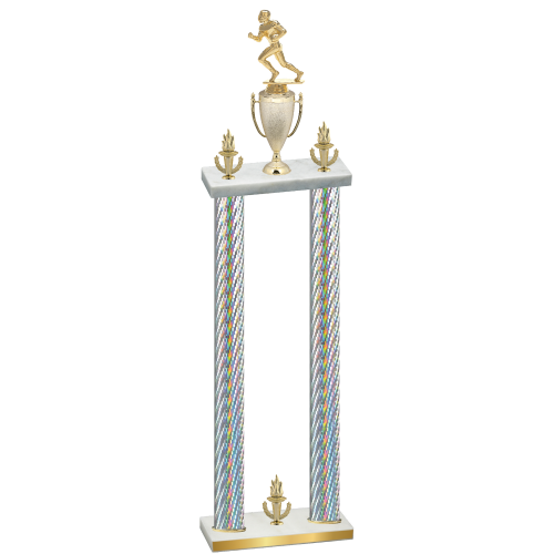 Double Silver Carbon Fiber Victory Football Trophy