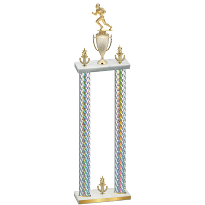 Double Silver Carbon Fiber Victory Football Trophy