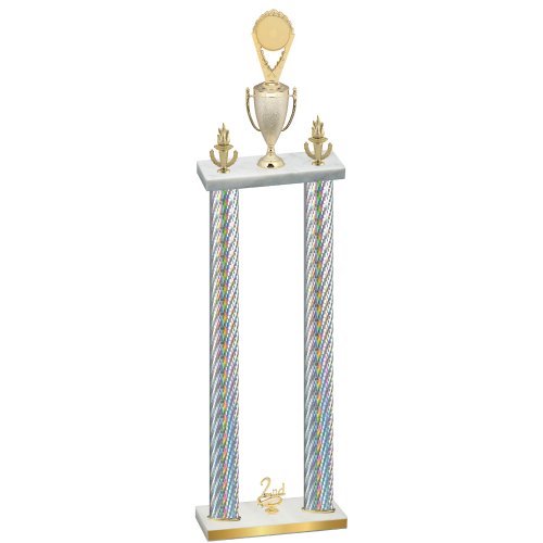 Double Silver Carbon Fiber Second Place Insert Trophy
