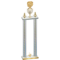 Double Silver Carbon Fiber First Place Cheerleading Trophy
