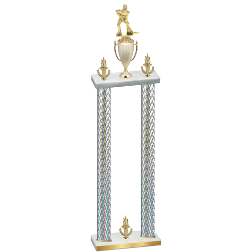 Double Silver Carbon Fiber Victory Hockey Trophy