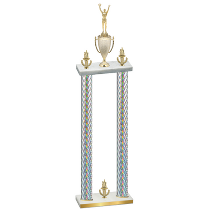 Double Silver Carbon Fiber Victory Victory Trophy