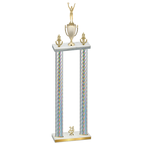 Double Silver Carbon Fiber Year Victory Trophy