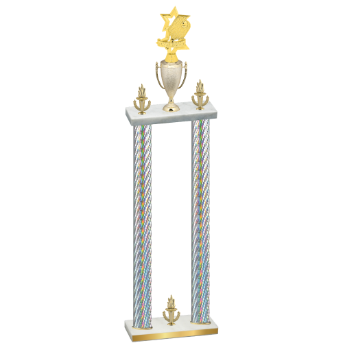 Double Silver Carbon Fiber Victory Pickleball Trophy