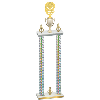 Double Silver Carbon Fiber Victory Pickleball Trophy