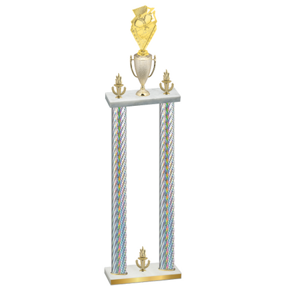 Double Silver Carbon Fiber Victory Pickleball Trophy