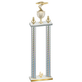 Double Silver Carbon Fiber Fourth Place Cars Trophy