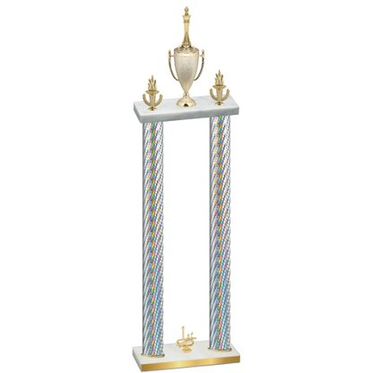 Double Silver Carbon Fiber First Place Chess Trophy