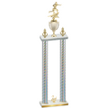 Double Silver Carbon Fiber Second Place Flag Football Trophy