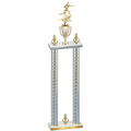 Double Silver Carbon Fiber Victory Flag Football Trophy