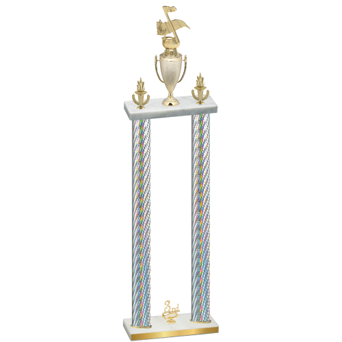 Double Silver Carbon Fiber Third Place Music Trophy