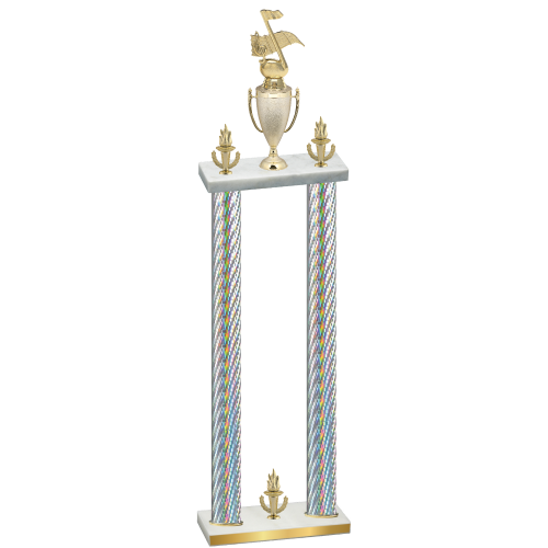 Double Silver Carbon Fiber Victory Music Trophy