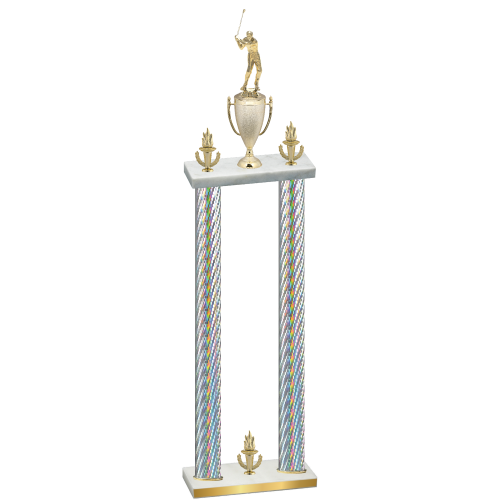 Double Silver Carbon Fiber Victory Golf Trophy