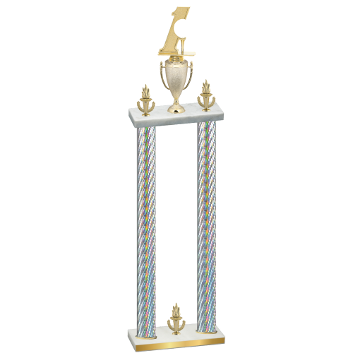 Double Silver Carbon Fiber Victory Golf Trophy