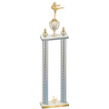 Double Silver Carbon Fiber Third Place Karate Trophy