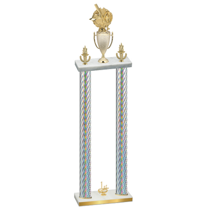 Double Silver Carbon Fiber First Place Baseball Trophy