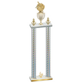 Double Silver Carbon Fiber Fourth Place Baseball Trophy