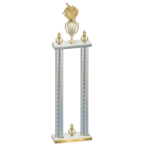 Double Silver Carbon Fiber Victory Baseball Trophy
