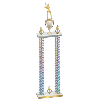Double Silver Carbon Fiber Victory Softball Trophy