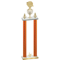 Double Orange Carbon Fiber Third Place Running Trophy
