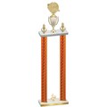 Double Orange Carbon Fiber Fourth Place Running Trophy