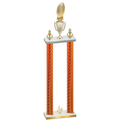 Double Orange Carbon Fiber Fourth Place Football Trophy