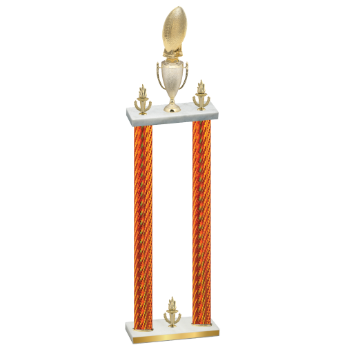 Double Orange Carbon Fiber Victory Football Trophy