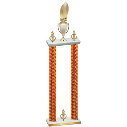 Double Orange Carbon Fiber Victory Football Trophy