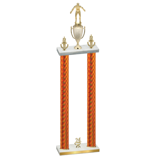 Double Orange Carbon Fiber Year Wrestling Trophy