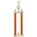 Double Orange Carbon Fiber Victory Volleyball Trophy