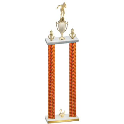 Double Orange Carbon Fiber Second Place Swimming Trophy