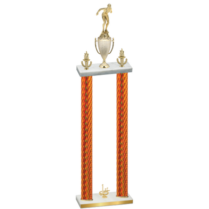 Double Orange Carbon Fiber First Place Tennis Trophy