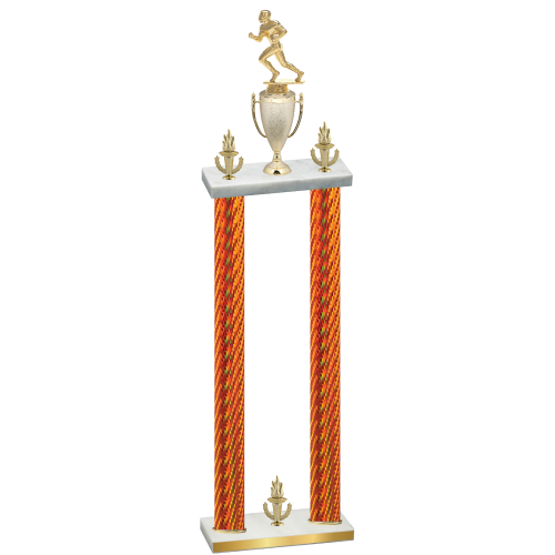 Double Orange Carbon Fiber Victory Football Trophy